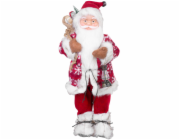 MagicHome Vánoční dekorace, stojící Santa, červená, 46 cm