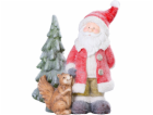 Dekorace MagicHome Vianoce, Santa s veverkou a stromkem, ...