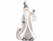 Dekorace MagicHome Vánoce, Santa s lucernou, 1 LED, 2xAAA, keramika, 34x21x65 cm