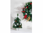 MagicHome Vianoce stromeček, zdobený, stříbrný, mašle, 40 cm