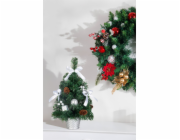 MagicHome Vianoce stromeček, zdobený, stříbrný, mašle, 40 cm