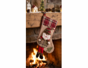 MagicHome Vánoční dekorace, Santa ponožka, 50 cm