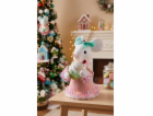 Dekorace MagicHome Christmas Candy Line, myš, růžová, 27 cm