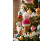 Dekorace MagicHome Vánoční cukroví, zmrzlina, červená, závěsná, 16 cm