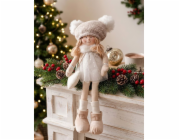 MagicHome Vánoční dekorace, Děti, bílá, sedící, 22 cm