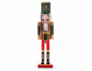 Figurka MagicHome Vianoce Woodeco, 38 cm, Louskáček s čepicí, dřevo