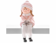 MagicHome Vánoční figurka, holčička, polyresin, 8,5x8x13,5 cm