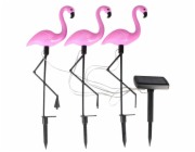 Lampa Strend Pro 7193, Flamingos, bal. 3ks, solární, 18x6x52 cm, 3x2 LED, AA