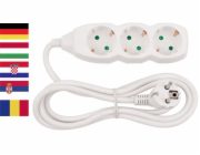 Kabel Strend Pro DG-803B, německá zásuvka, 3,00 m, 3 zásuvky, HU, RO, SRB, CRO