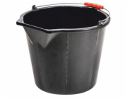 Kbelík ReCycled® STRONG 15 litrů, konstrukce, s výlevkou, extra silný, plastová rukojeť, černý