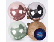 Koule MagicHome Vánoce, 4 ks, mix, na vánoční stromeček, 10 cm