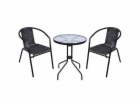 Set balkónový ALESIA, černý/antracit, stůl 70x60 cm, 2x ž...