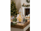 Dekorace MagicHome Vánoce, kostel, 3 LED žlutá, keramika,...