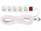 Kabel DG-F805BK L-10 m, prodlužovací kabel, bílý, 5x zásu...