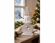 Dekorace MagicHome Christmas Woodeco, Sněhulák bílý, bal. 2 ks, 10x20 cm