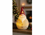 MagicHome Vánoční figurka, Santa kulatý střední, LED, polyresin, 3xAAA, 28,5 cm