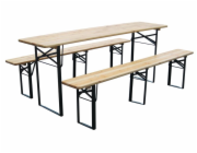 Pivní set DORTMUND Max, stůl 220x70x77 cm, 2x lavice 220x25x47 cm, dřevo 27 mm