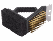 Strend Pro Grill BBQ Brush, mosazný, na čištění grilu, se škrabkou
