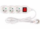 Kabel DG-F803BK L-1,5 m, prodlužovací kabel, bílý, 3x zás...