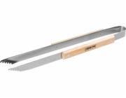Kleště Strend Pro Grill, BBQ, na gril, nerezová ocel, 45 cm, dřevěná rukojeť