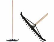 Hrábě na seno Longbow 16 zubů, plastové, na listí, dřevěná násada