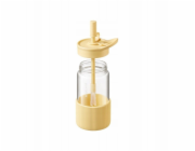 Mellow Yellow Jemně žlutá BUYDEEM Přenosná skleněná láhev s brčkem 550ml, model DG425, barva Jemně žlutá