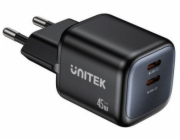 UNITEK P1129ABK01-EU nabíječka na PDA/mobilní telefon Univerzální Černá AC Rychlé nabíjení Vnitřní