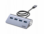 Unitek USB HUB Unitek Ergonomický USB-C Hub | 4x USB-A | 5 Gb/s