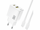 Dudao USB-A USB-C nabíječka do zásuvky s kabelem USB-C PD...