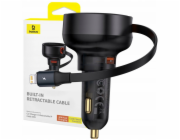 Baseus Nabíječka Enjoyment Pro 55W USB-A autonabíječka s navíjecím kabelem Lightning - černá
