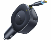 Baseus Nabíječka do auta USB-C s výsuvným kabelem USB-C 30W - černá Nabíječka do auta USB-C s výsuvným kabelem USB-C 30W - černá