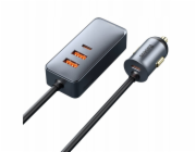 Baseus Nabíječka Share Together PPS, víceportová rychlonabíječka do auta s prodlužovacím kabelem 2U+2C 120W, vesmírně šedá