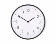 Nedis CLWA1226BK - Nástěnné hodiny | Průměr: 300 mm | Plast | Tichý pohyb | Černá