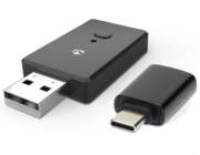 NEDIS bezdrátový audio adaptér do auta 2v1/ Android auto/ Apple Carplay/ AAC/ SBC/ Bluetooth/ USB-C/ černý