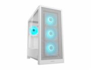 COUGAR PC skříň MX230 White RGB Mid Tower Mesh Front Panel 4 x 120mm ARGB Fans TG Left Panel