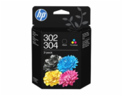 HP 302/304 Combo Pack - 2-balení - pigmentová cerná, barva (azurová, purpurová, žlutá) - originální - inkoustová cartridge - pro AMP 130; Deskjet 1110, 21XX, 26XX, 36XX, 37XX; ENVY 45XX, 50XX; Officej