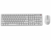 Gembird KBS-WMS-01-W-CYRL Bezdrátová stolní sada Silent Key Pro Business, bílý, RU rozložení
