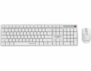 Gembird KBS-WMS-01-W Bezdrátová stolní sada Silent Key Pro Business, bílý, americké rozložení