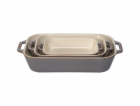 Staub Ofenformenset 3-tlg.  Keramik, rechteckig,Antik-Grau