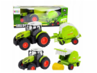 LeanToys Dálkově ovládaný RC zemědělský traktor s lisem 1:24