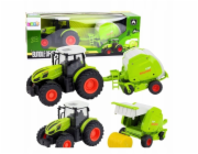 LeanToys Dálkově ovládaný RC zemědělský traktor s lisem 1:24