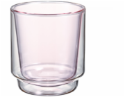 Hario - Dvoustěnná sklenice na matchu 370ml - růžová