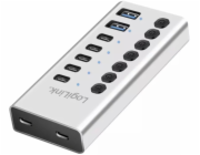 LogiLink 7x USB-A/C hub s vypínačem