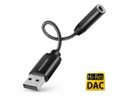AXAGON ADA-HA, USB-A na 3.5mm jack Hi-Res DAC audio adaptér, 384kHz/32bit, stereo