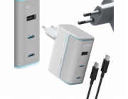 Cuktech Nabíječka Cuktech AD1003EU 100W GaN nástěnná nabíječka 2x USB-C + USB-A s kabelem - bílá