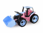Lena Traktor s lžící v krabici 62 cm, růžový