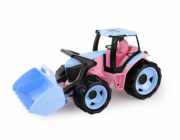 Lena Traktor s lžící v krabici 62 cm, růžový
