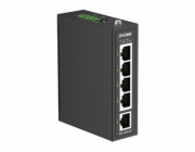 D-Link DIS 100E-05 - Prepínac - prumyslový - nerízený - 5 x 10/100 - lze montovat na konzolu DIN