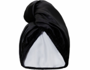 Glov Saténový ručník , oboustranný saténový vlasový turban, černý