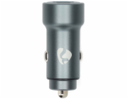 NEDIS nabíječka do auta/ 48 W/ dva výstupy/ 12 - 24 V DC/ 3.0 A/ USB-A/ USB-C/ automatická volba napětí/ šedá